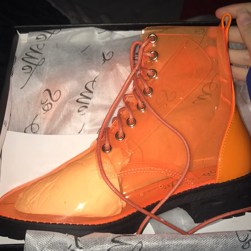 Clear combat boots
